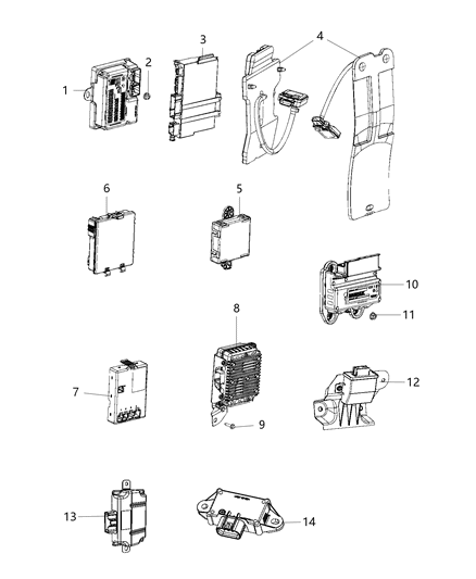 2019 Jeep Cherokee  Module-Memory Seat & Mirror CONTRO Diagram for 68105045AF