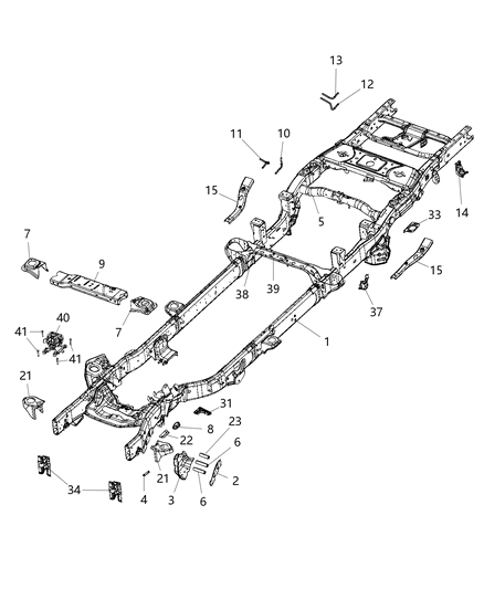 2020 Ram 3500  Bolt-HEXAGON Head Diagram for 6104394AA