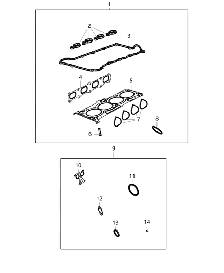 2017 Jeep Renegade  Gasket-Water Pump Outlet Diagram for 5047390AA