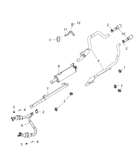 2015 Ram 1500  Exhaust Extension Pipe Diagram for 55398268AG