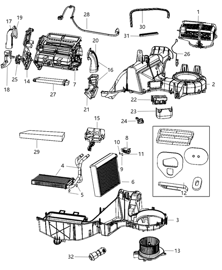 2011 Jeep Liberty  Housing-Air Inlet Diagram for 68033192AA