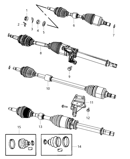 2014 Jeep Patriot *BOOTPKG-HALFSHAFT Diagram for 68127818AA
