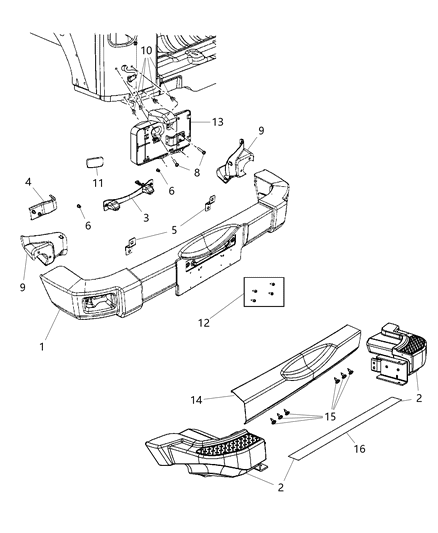 2012 Jeep Wrangler  APPLIQUE-FASCIA Diagram for 1ML22WS2AA