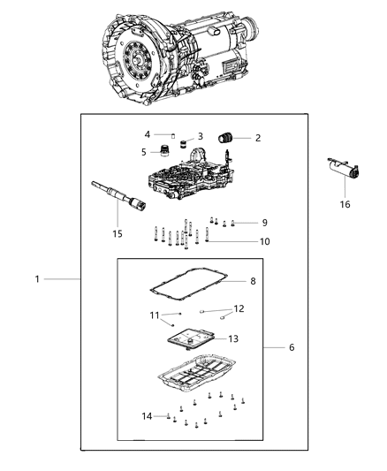 2020 Jeep Gladiator  Pan-Transmission Oil Diagram for 68408606AB