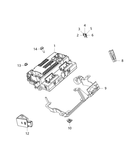 2021 Ram ProMaster 1500  Module-Body Controller Diagram for 68457680AB