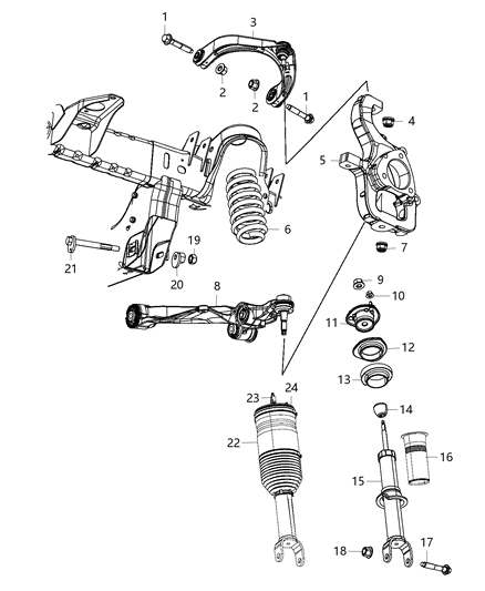 2017 Ram 1500  Front Coil Spring Diagram for 68212298AA