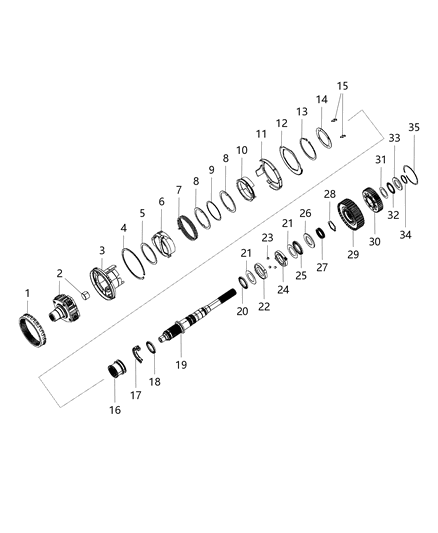 2020 Ram 1500  Ring-Output Shaft Diagram for 68206419AA