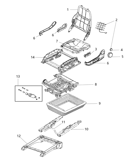 2014 Ram ProMaster 1500  Shield-Seat Cushion Diagram for 5SE79LXBAA