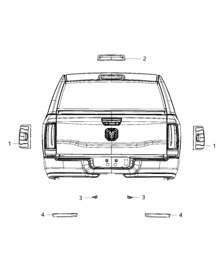 2019 Ram 3500  Housing-TAILGATE Diagram for 68362184AB