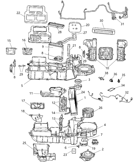 2005 Dodge Durango  Resistor-Blower Motor Diagram for 5174618AA