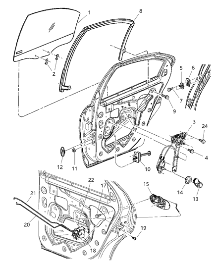 2000 Dodge Neon  WEATHERSTRIP-Rear Door Glass Run Diagram for 4783687AH