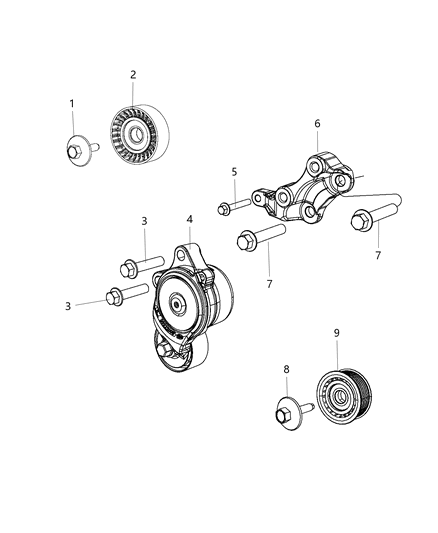 2016 Ram 1500  TENSIONER-Belt Diagram for 68148386AA