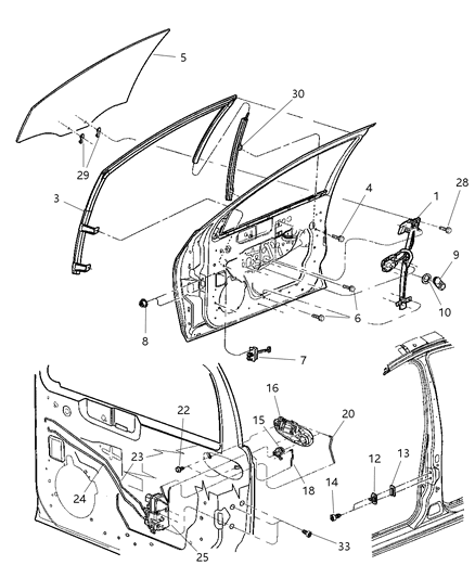 2000 Dodge Neon WEATHERSTRIP-Front Door Glass Run Diagram for 4783685AH