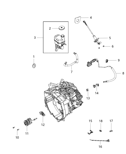 2015 Jeep Cherokee  Brake Master Cylinder Diagram for 68211881AB