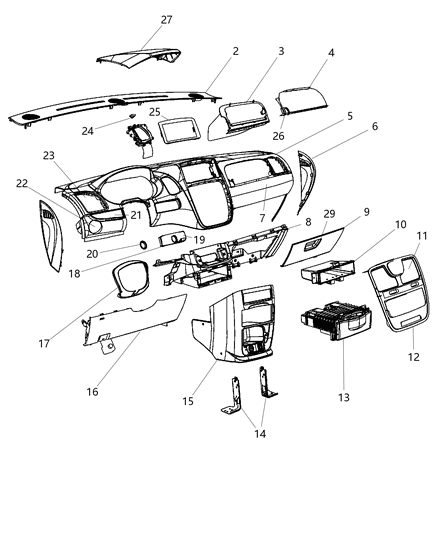 2011 Chrysler Town & Country  Bezel-HEADLAMP Switch Diagram for 1PE41DX9AB