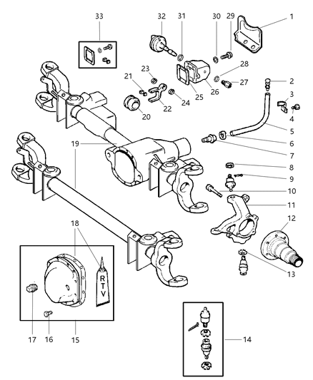 2002 Dodge Ram 3500  Hub Bolt Diagram for 5015125AA