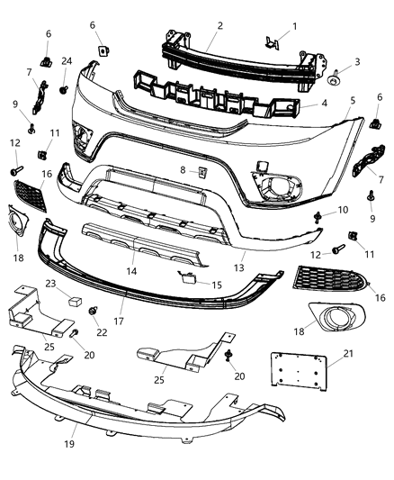 2012 Dodge Journey  Clip-Spring Diagram for 68078584AA
