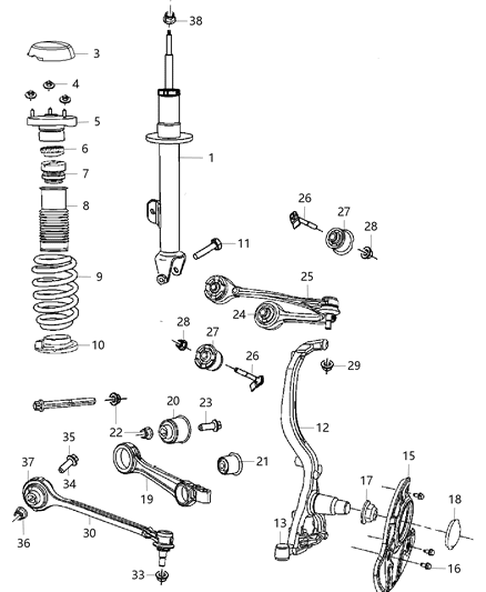 2019 Dodge Charger  Shock-Suspension Diagram for 5181553AI
