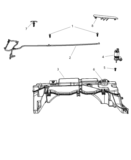2011 Dodge Nitro  Hose-Windshield Washer Diagram for 57010485AA