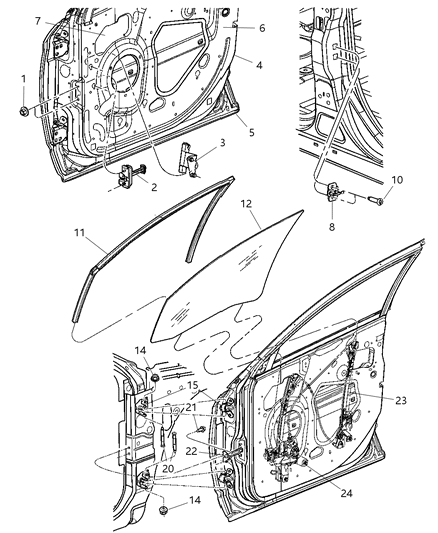 2006 Chrysler Pacifica  Window Regulator Motor Diagram for 5102824AA