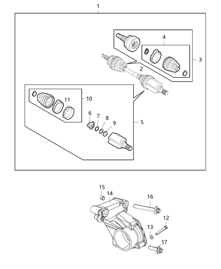 2015 Jeep Renegade  Adapter-HALFSHAFT Diagram for 68153354AA