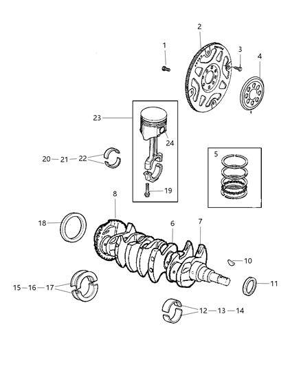 2005 Dodge Neon  Bearing Kit-Connecting Rod Diagram for 5093450AA