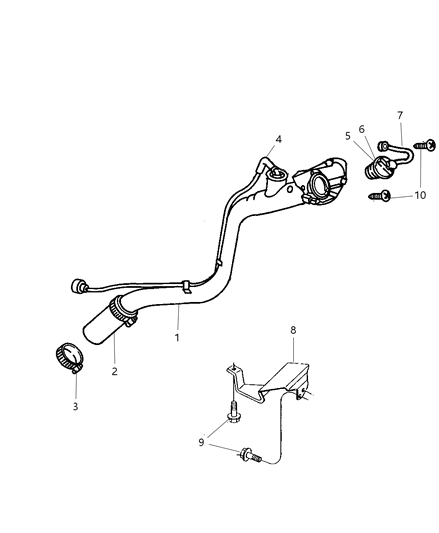 2007 Dodge Grand Caravan  Tube-Fuel Filler Diagram for 4721627AA