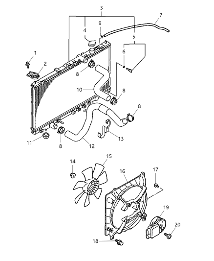 2002 Chrysler Sebring  Radiator Cap Diagram for MR597126