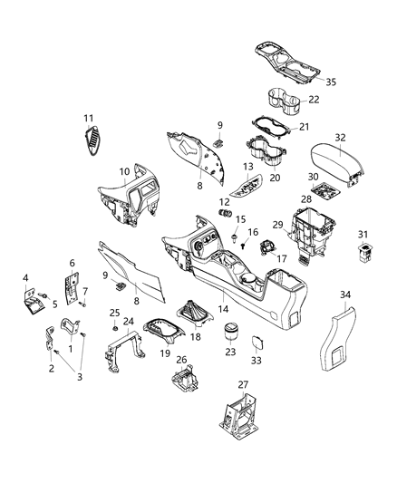 2018 Jeep Renegade Bracket-Console Diagram for 68247074AA