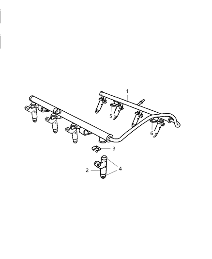 2009 Chrysler Aspen  Injector-Fuel Diagram for 68060335AA