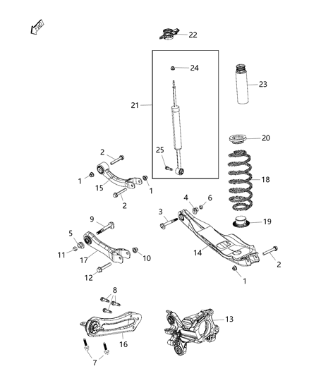 2015 Jeep Cherokee Shield-Shock ABSORBER Dust Diagram for 68157915AB