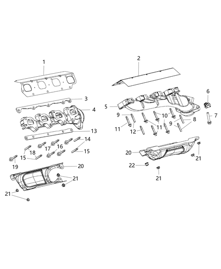 2019 Ram 1500  Shield-Exhaust Manifold Diagram for 53032968AE