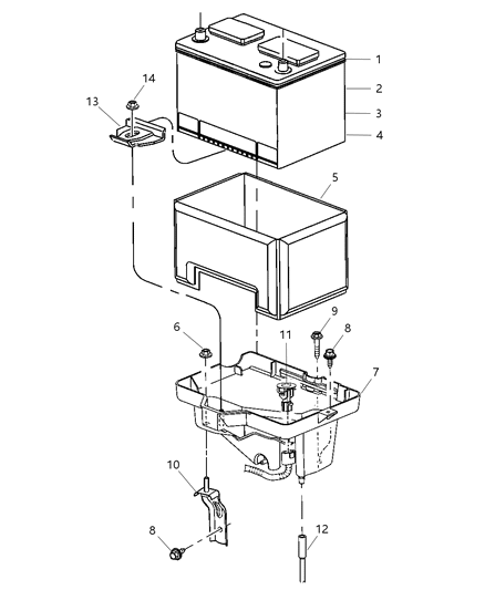 2005 Chrysler Pacifica Terminal-Battery Diagram for 5161305AA