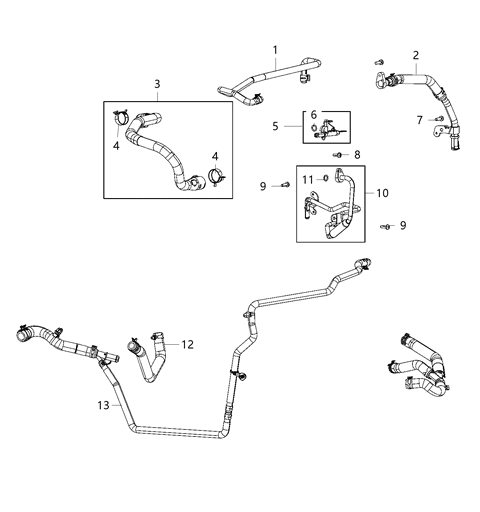2020 Jeep Wrangler  Clamp-Hose Diagram for 68382407AA