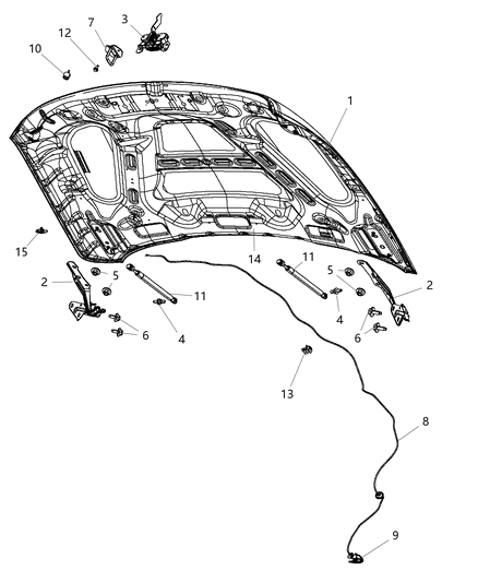 2011 Ram 3500  SILENCER-Hood Diagram for 55361477AC