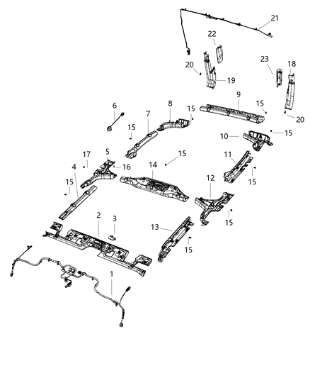 2020 Jeep Wrangler  Molding-D Pillar Diagram for 6DD60TX7AB