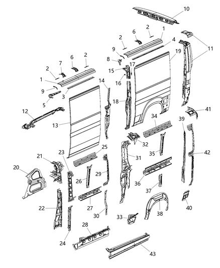 2015 Ram ProMaster 1500  Stud-Double Ended Diagram for 6511263AA