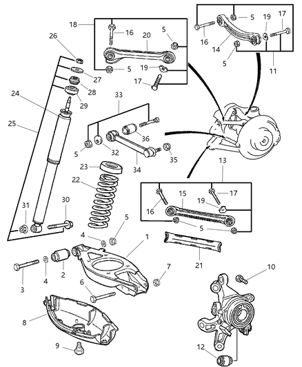 2004 Chrysler Crossfire  STRUT-Suspension Diagram for 5096751AA