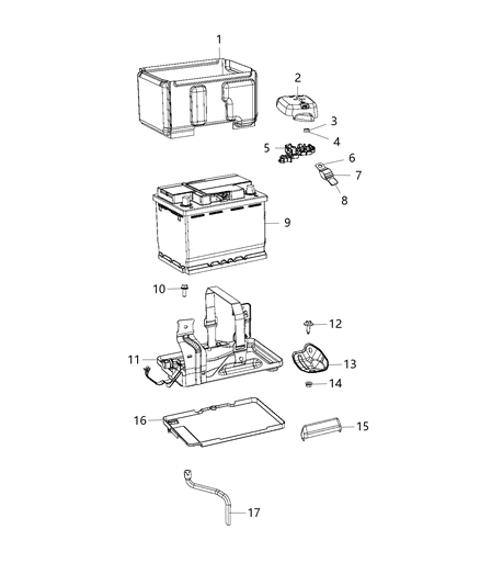 2019 Jeep Renegade  Module-Battery Diagram for 68256606AA