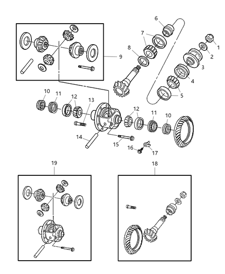 2005 Dodge Ram 2500  YOKE-Axle Diagram for 5175273AA