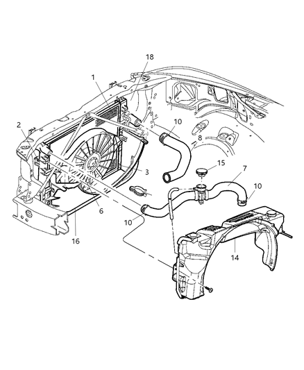 2000 Dodge Dakota  Hose-Radiator Inlet Diagram for 52028810AC