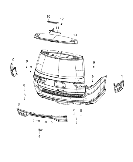 2020 Dodge Durango  Nozzle-LIFTGATE Washer Diagram for 5182203AB