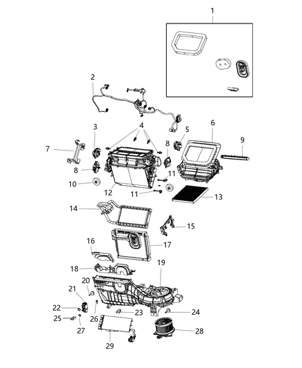 2021 Jeep Wrangler  EVAPORATO-Air Conditioning Diagram for 68364655AA