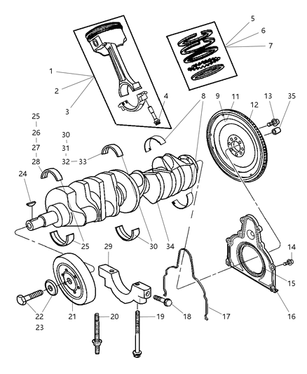 2006 Dodge Ram 1500  Bolt Diagram for 6035666