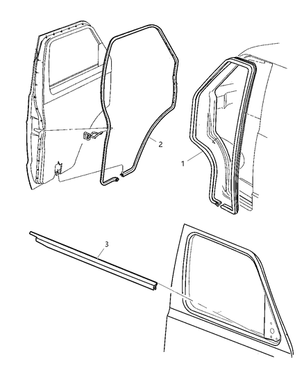 1998 Dodge Ram Van  WEATHERSTRIP-Front Door Diagram for 55346676AE