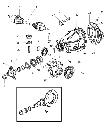 2006 Dodge Magnum Differential Case Diagram for 52111478AA