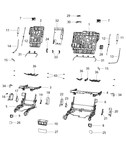 2014 Jeep Cherokee Bracket-Rear Seat Mount Diagram for 68148759AA