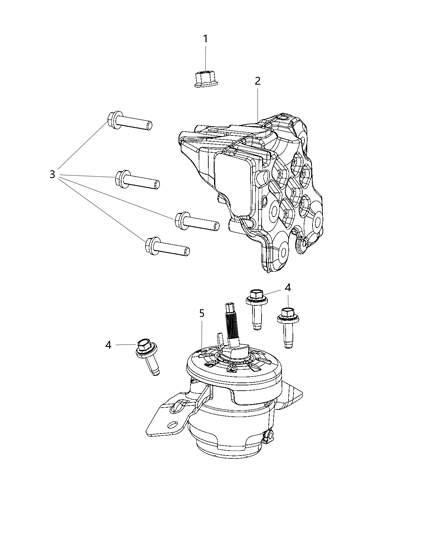 2020 Jeep Gladiator  INSULATOR-Engine Mount Diagram for 68497466AA