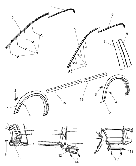2011 Ram 1500 Screw-Tapping HEXAGON Head Diagram for 6104601AA