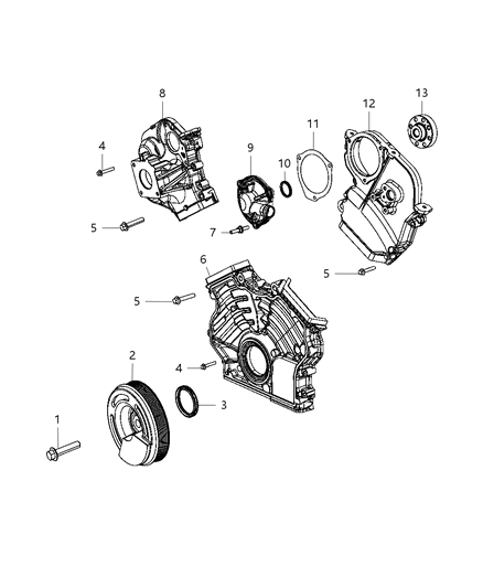 2011 Jeep Grand Cherokee  Housing-Chain Case Diagram for 68147524AA